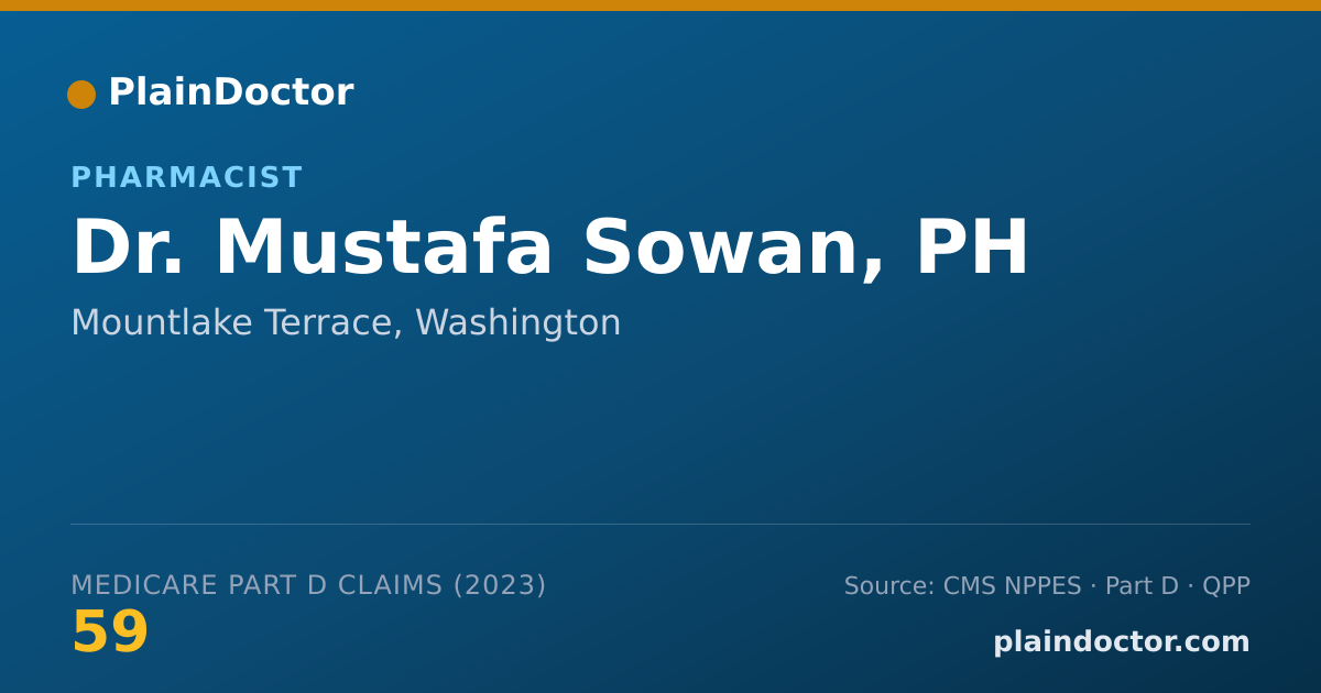 Shareable card for Mustafa Sowan, PH - Pharmacist, Mountlake Terrace, WA
