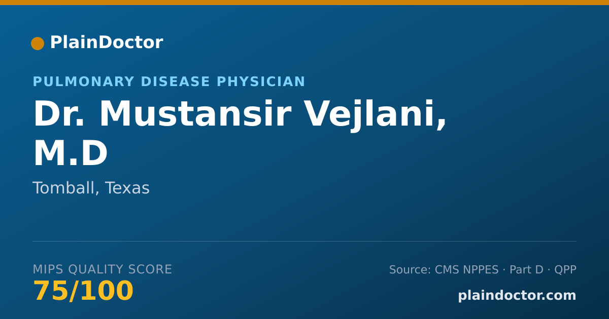 Shareable card for Mustansir Vejlani, M.D - Pulmonary Disease Physician, Tomball, TX