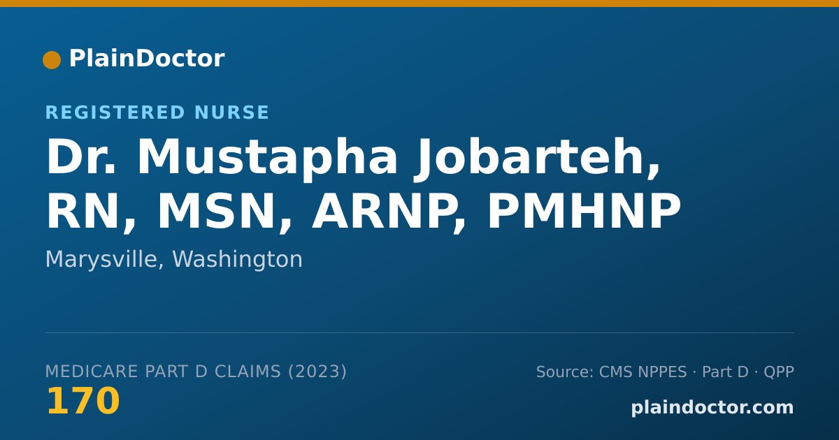 Shareable card for Mustapha Jobarteh, RN, MSN, ARNP, PMHNP - Registered Nurse, Marysville, WA