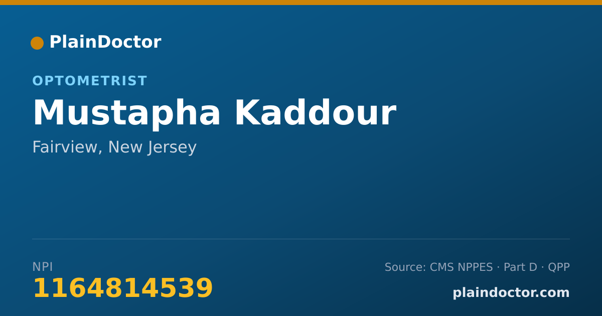 Shareable card for Mustapha Kaddour - Optometrist, Fairview, NJ