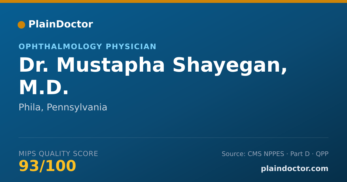 Shareable card for Mustapha Shayegan, M.D. - Ophthalmology Physician, Phila, PA