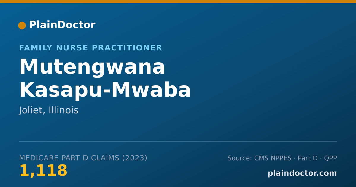 Shareable card for Mutengwana Kasapu-Mwaba - Family Nurse Practitioner, Joliet, IL