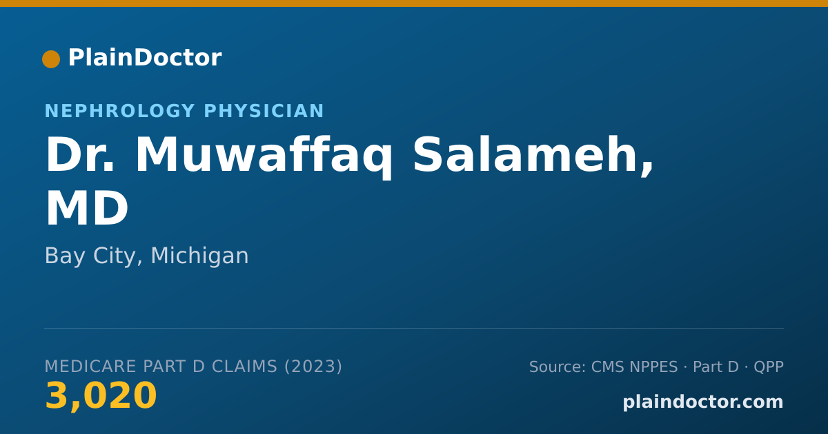 Shareable card for Muwaffaq Salameh, MD - Nephrology Physician, Bay City, MI
