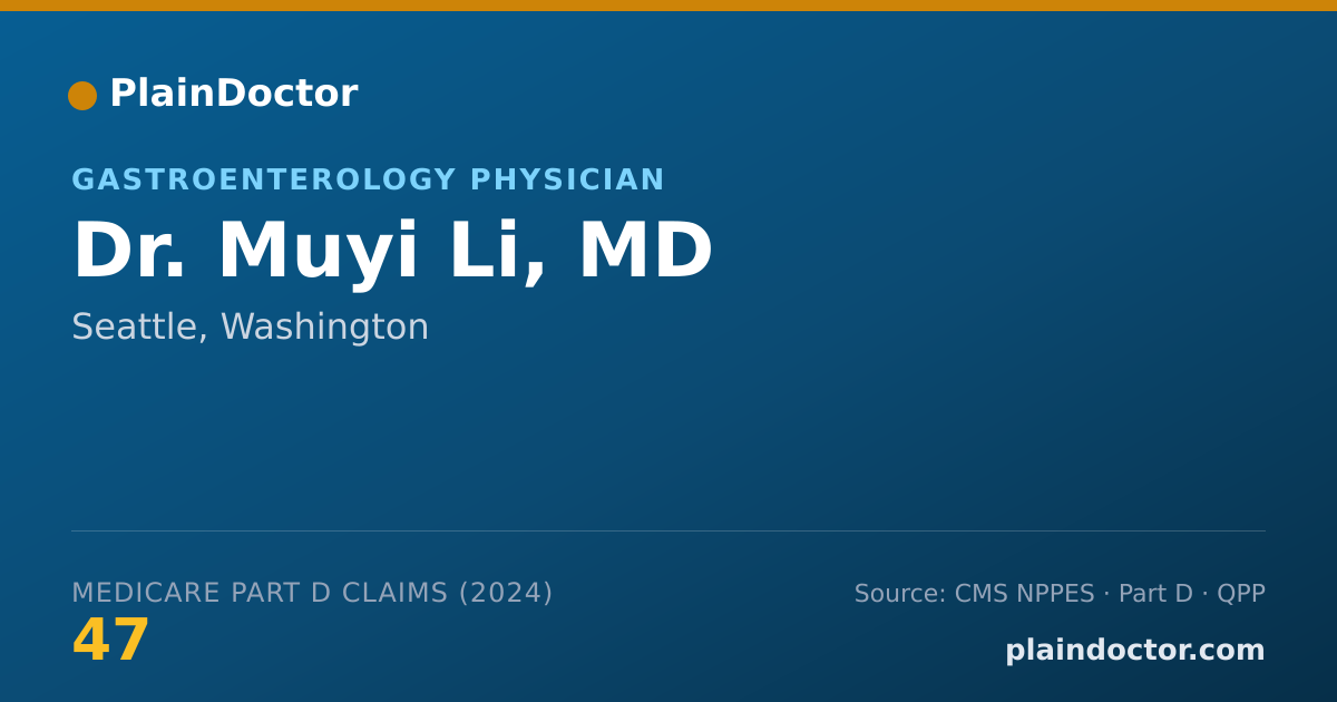 Shareable card for Muyi Li, MD - Gastroenterology Physician, Seattle, WA