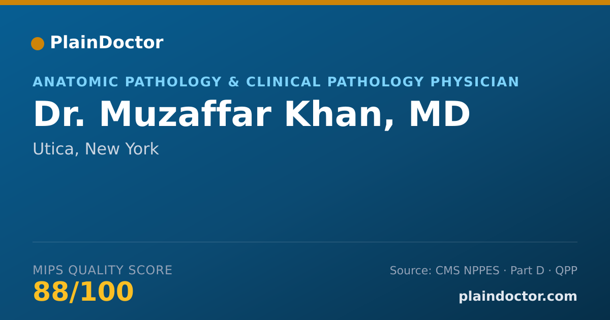 Shareable card for Muzaffar Khan, MD - Anatomic Pathology & Clinical Pathology Physician, Utica, NY