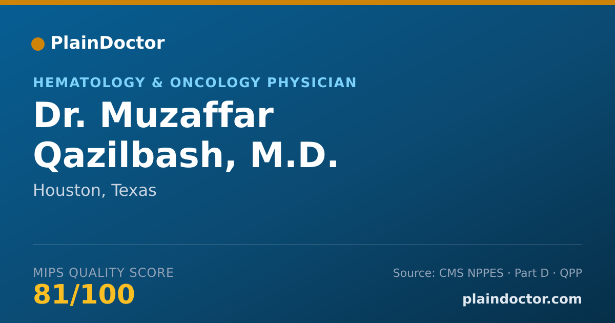Shareable card for Muzaffar Qazilbash, M.D. - Hematology & Oncology Physician, Houston, TX