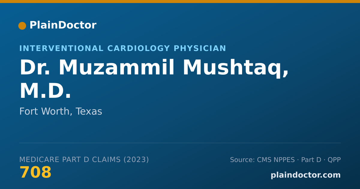 Shareable card for Muzammil Mushtaq, M.D. - Interventional Cardiology Physician, Fort Worth, TX
