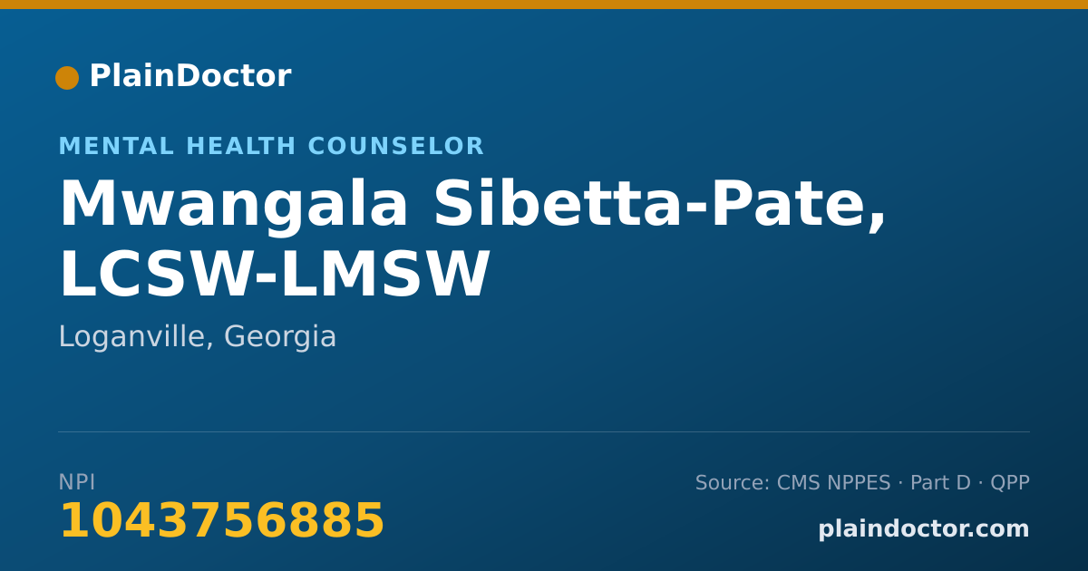 Shareable card for Mwangala Sibetta-Pate, LCSW-LMSW - Mental Health Counselor, Loganville, GA
