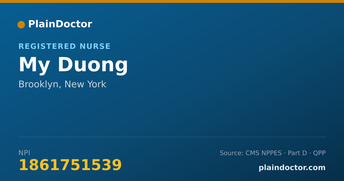 Shareable card for My Duong - Registered Nurse, Brooklyn, NY