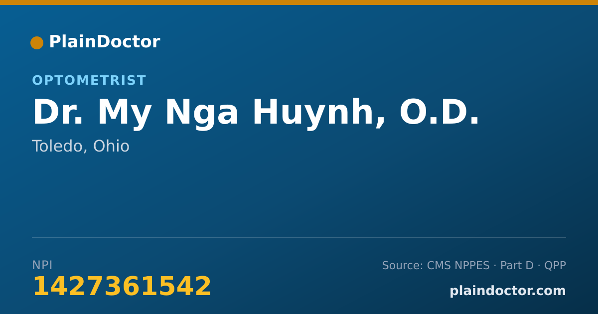 Shareable card for My Nga Huynh, O.D. - Optometrist, Toledo, OH