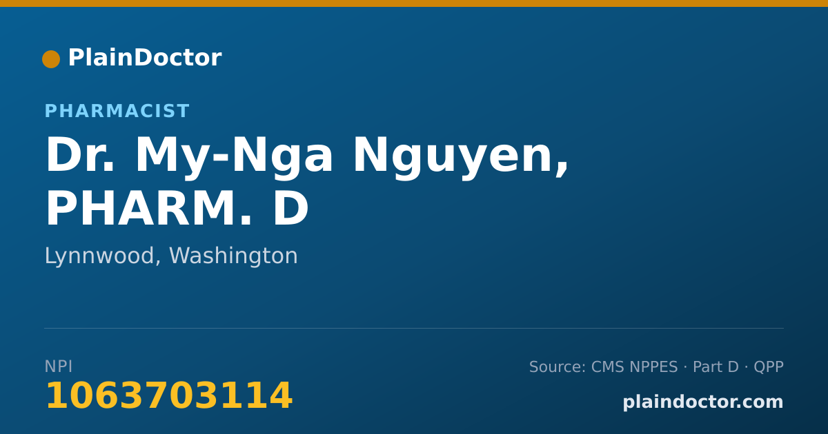 Shareable card for My-Nga Nguyen, PHARM. D - Pharmacist, Lynnwood, WA