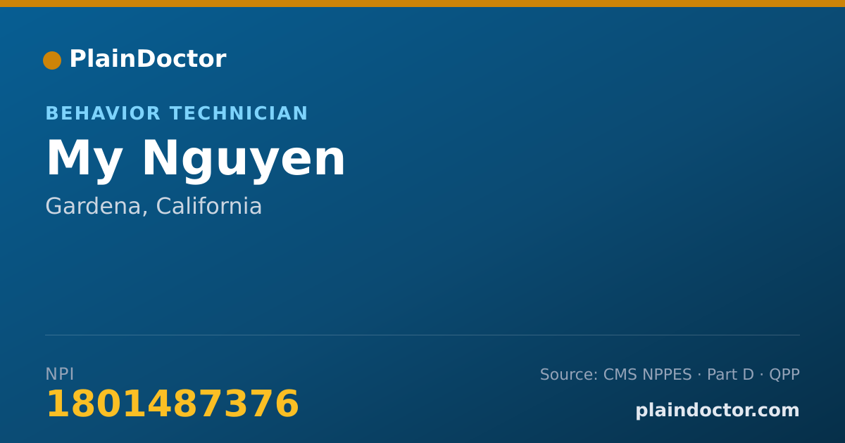 Shareable card for My Nguyen - Behavior Technician, Gardena, CA