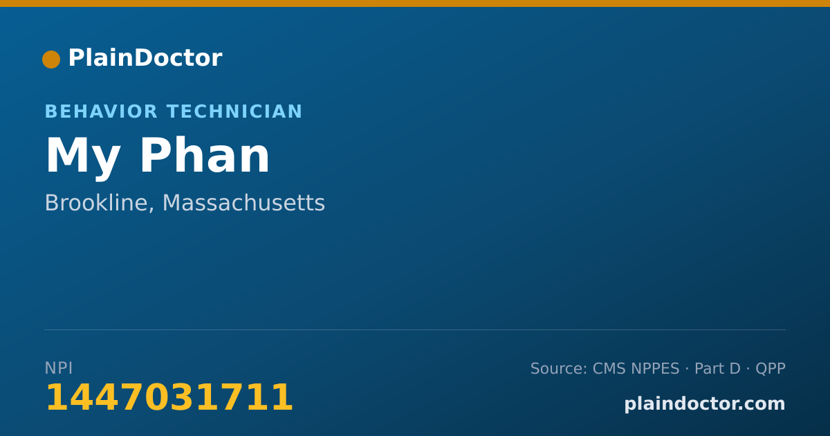 Shareable card for My Phan - Behavior Technician, Brookline, MA