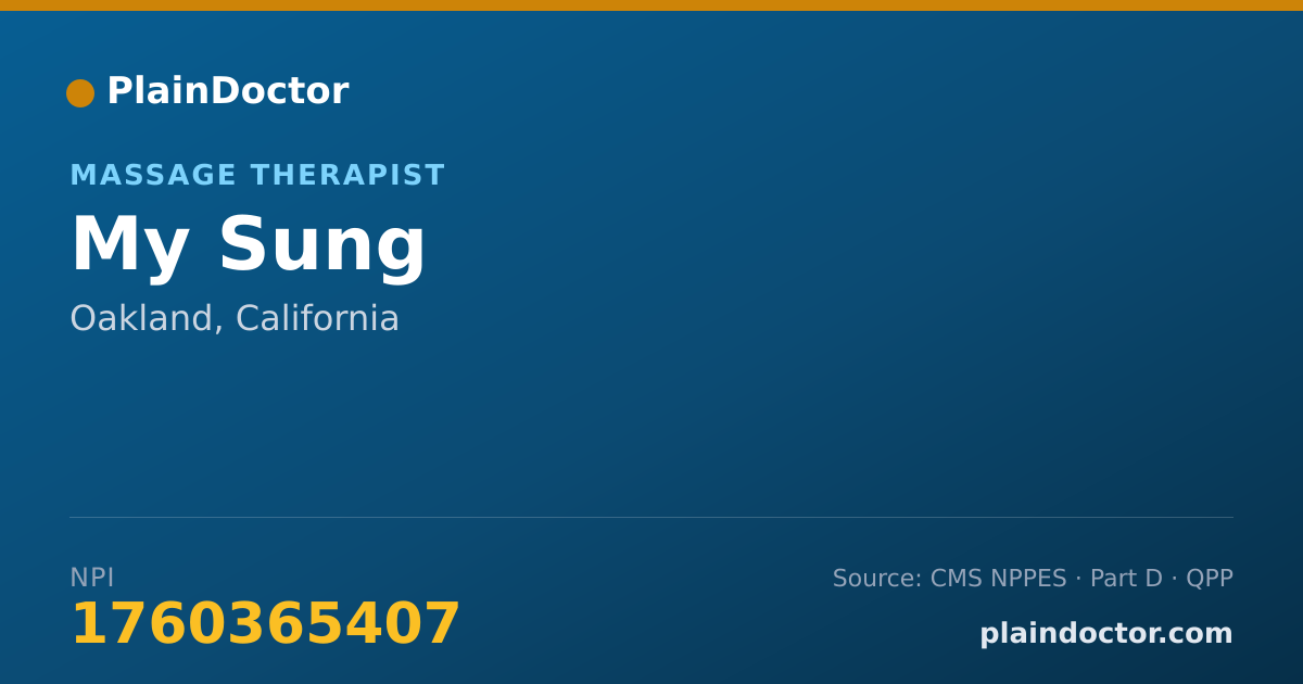 Shareable card for My Sung - Massage Therapist, Oakland, CA