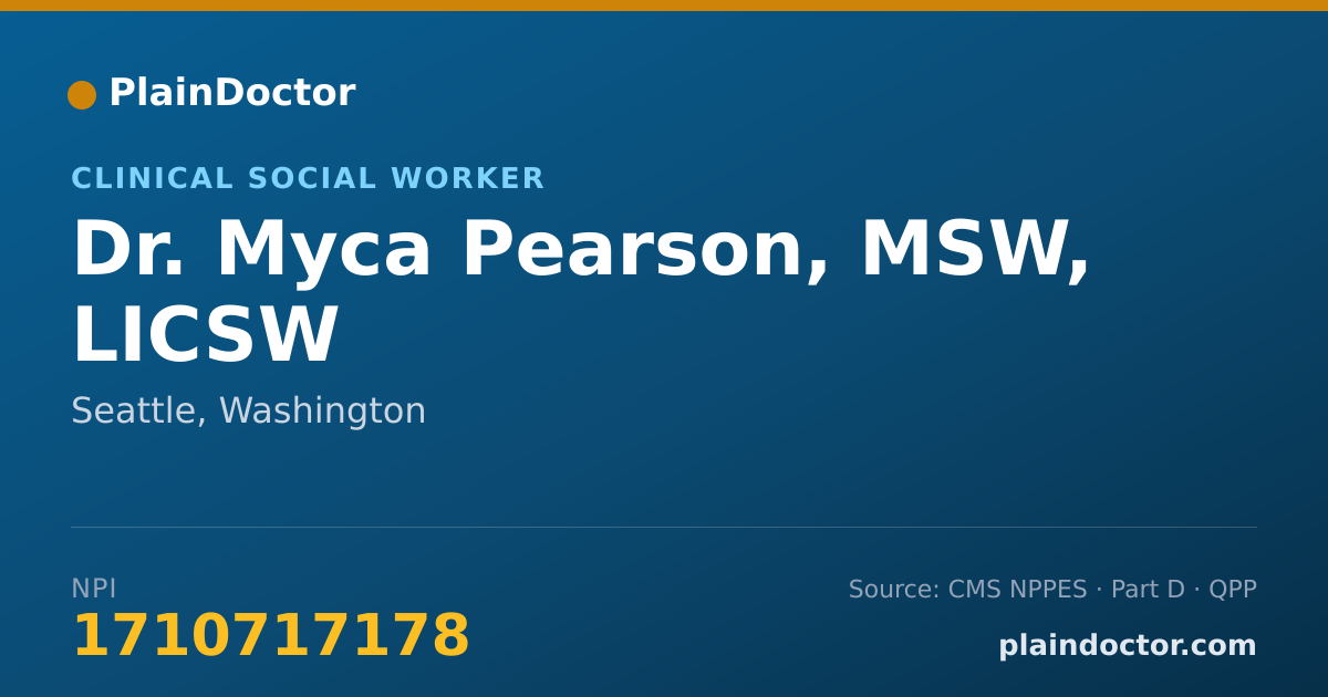 Shareable card for Myca Pearson, MSW, LICSW - Clinical Social Worker, Seattle, WA