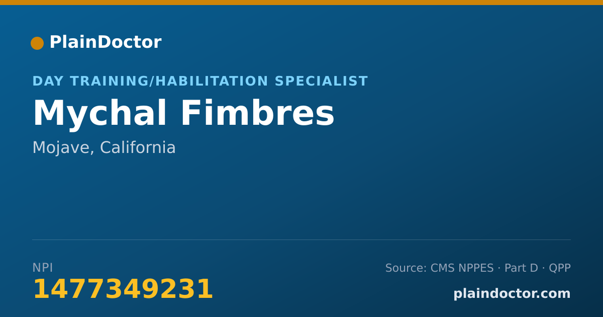 Shareable card for Mychal Fimbres - Day Training/Habilitation Specialist, Mojave, CA