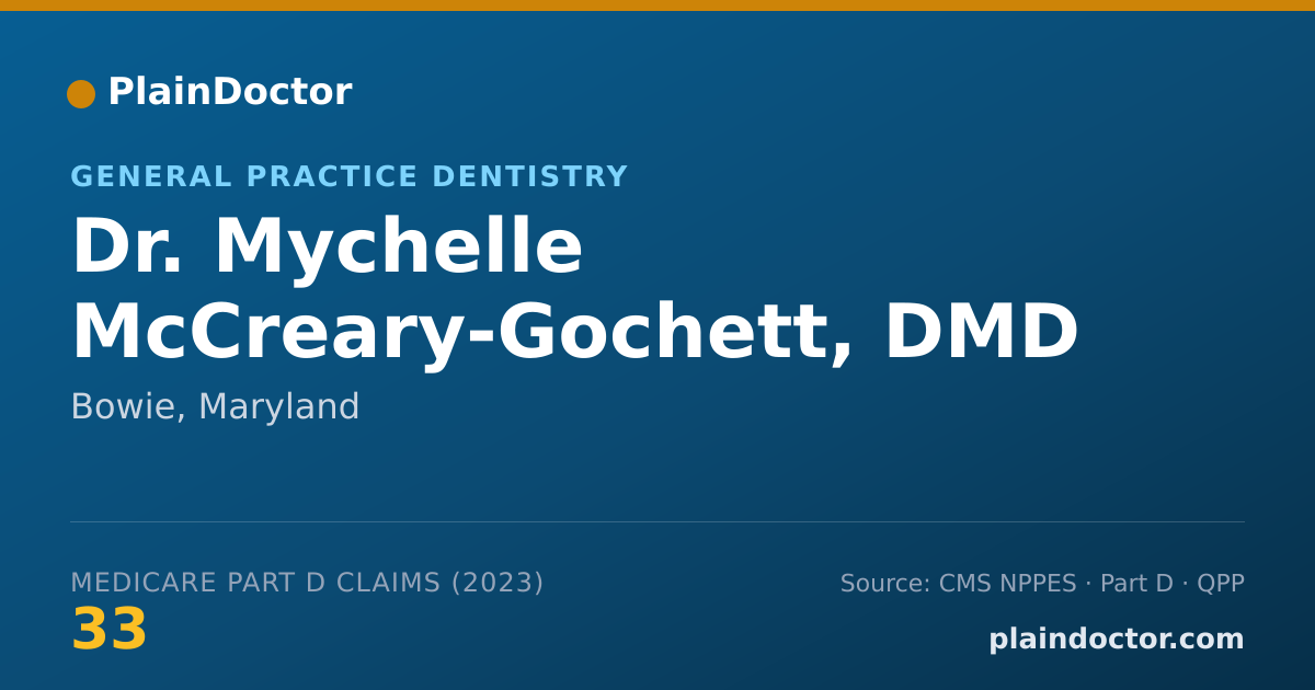 Shareable card for Mychelle McCreary-Gochett, DMD - General Practice Dentistry, Bowie, MD