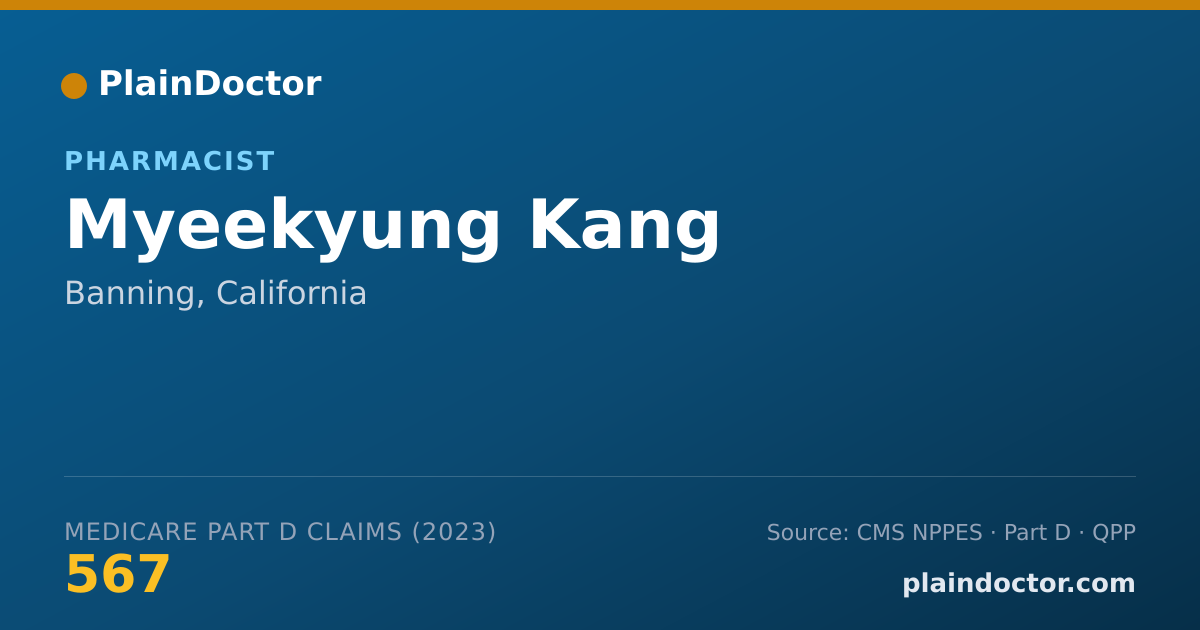 Shareable card for Myeekyung Kang - Pharmacist, Banning, CA