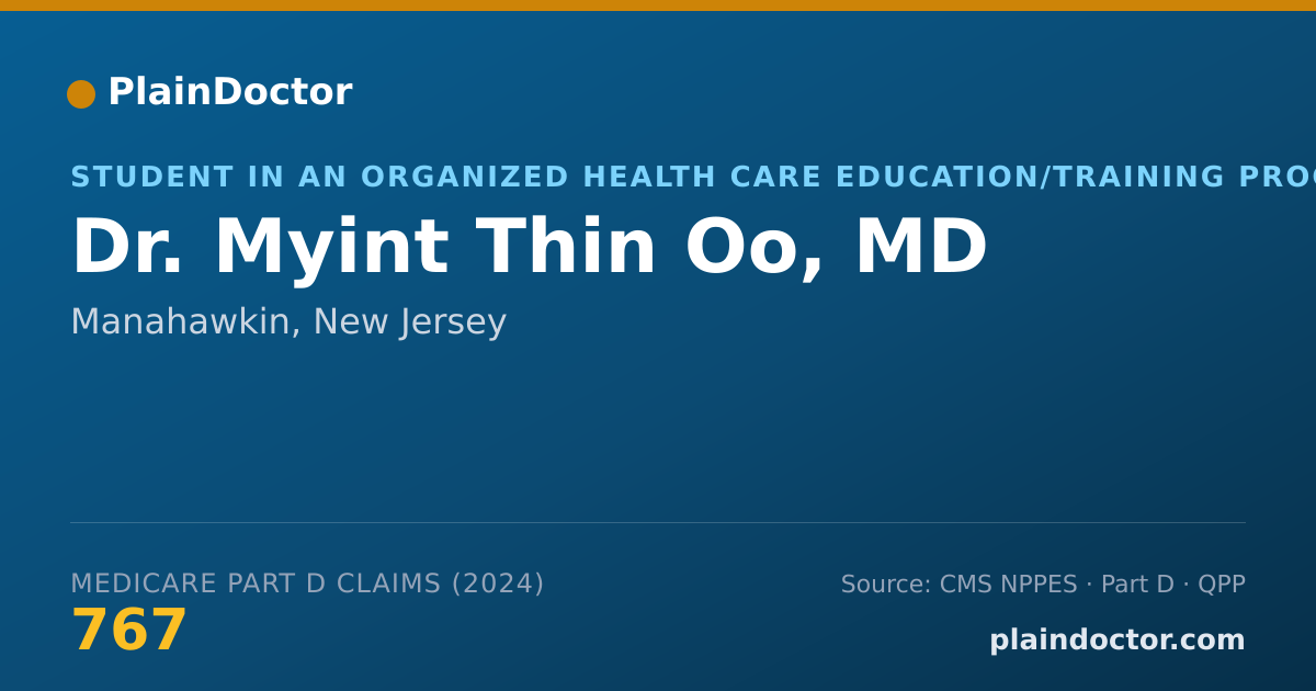 Shareable card for Myint Thin Oo, MD - Student in an Organized Health Care Education/Training Program, Manahawkin, NJ