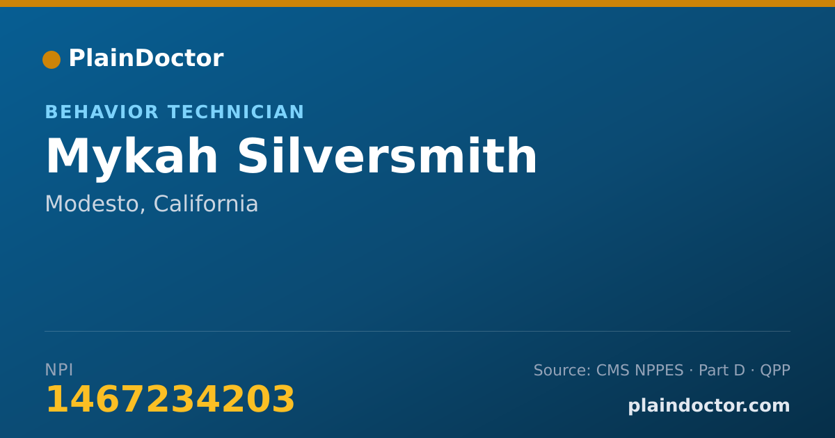 Shareable card for Mykah Silversmith - Behavior Technician, Modesto, CA