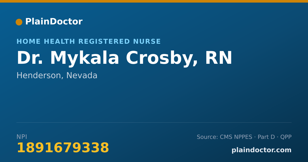 Shareable card for Mykala Crosby, RN - Home Health Registered Nurse, Henderson, NV