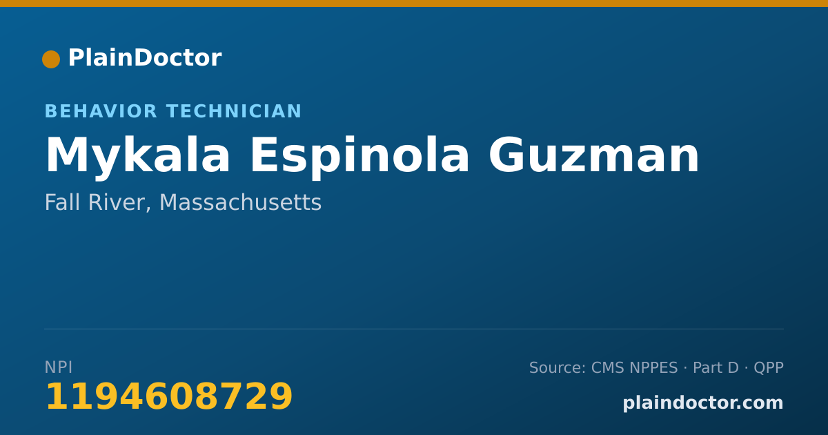 Shareable card for Mykala Espinola Guzman - Behavior Technician, Fall River, MA