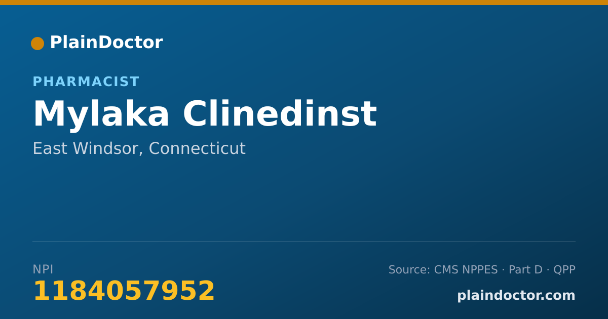 Shareable card for Mylaka Clinedinst - Pharmacist, East Windsor, CT