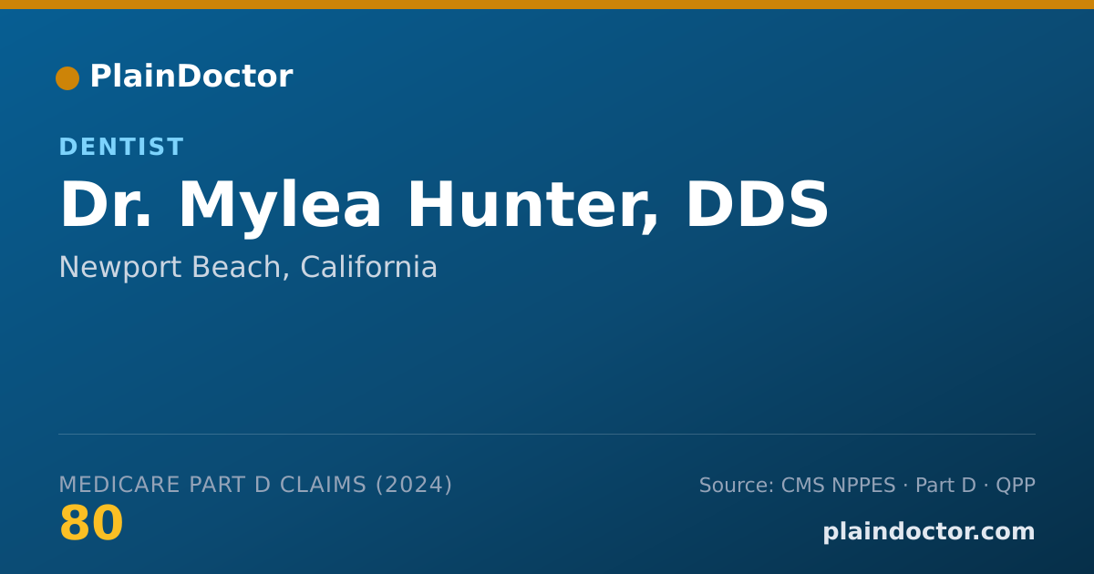 Shareable card for Mylea Hunter, DDS - Dentist, Newport Beach, CA