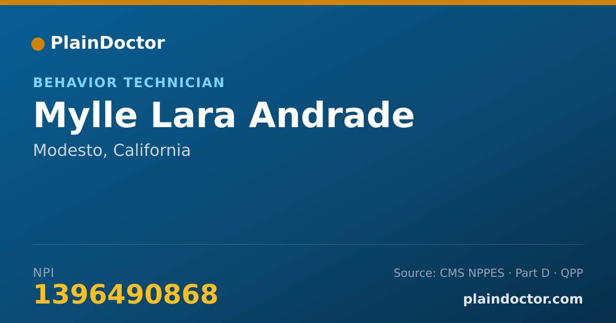 Shareable card for Mylle Lara Andrade - Behavior Technician, Modesto, CA