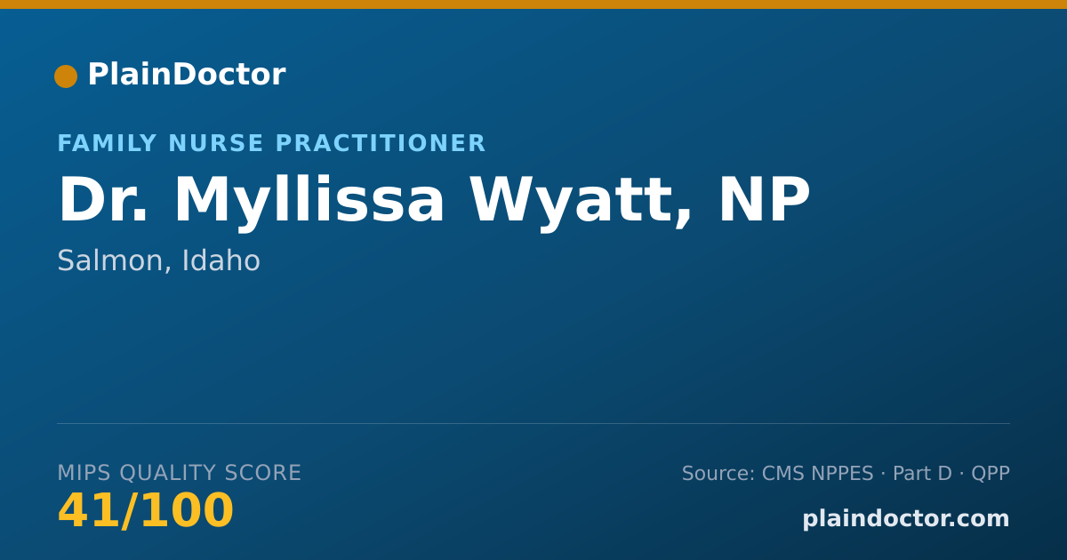 Shareable card for Myllissa Wyatt, NP - Family Nurse Practitioner, Salmon, ID