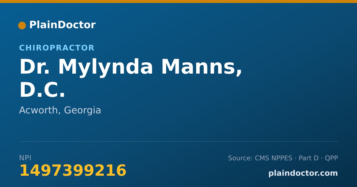 Shareable card for Mylynda Manns, D.C. - Chiropractor, Acworth, GA