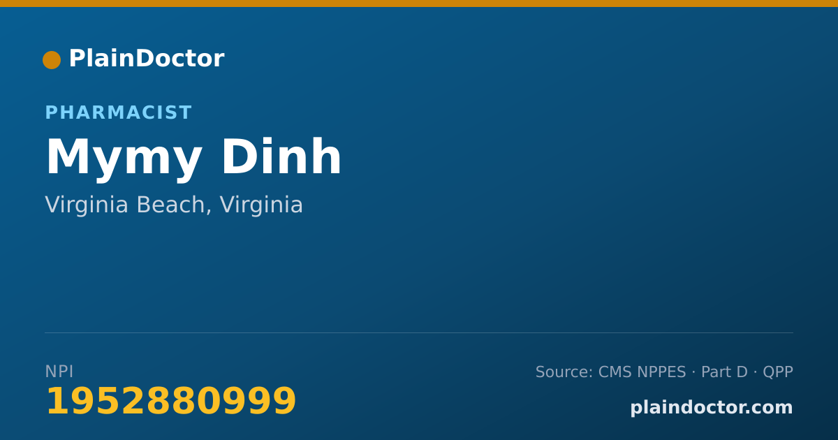 Shareable card for Mymy Dinh - Pharmacist, Virginia Beach, VA