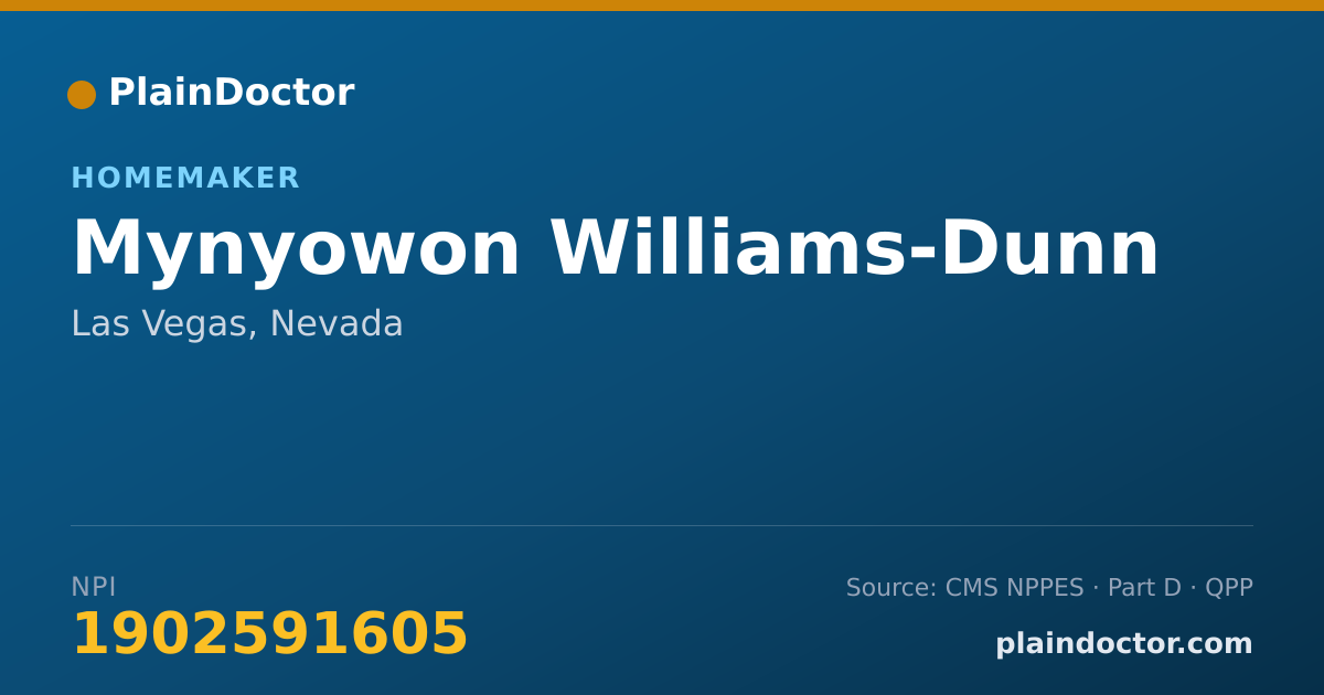 Shareable card for Mynyowon Williams-Dunn - Homemaker, Las Vegas, NV