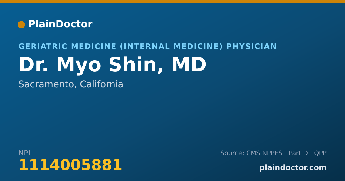 Shareable card for Myo Shin, MD - Geriatric Medicine (Internal Medicine) Physician, Sacramento, CA