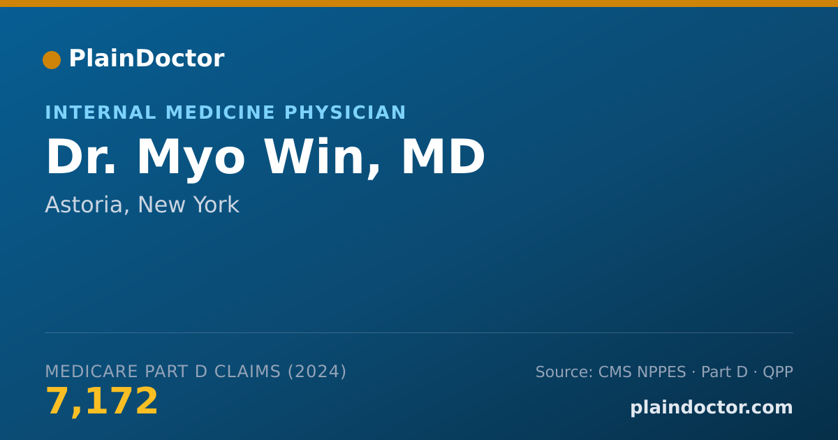 Shareable card for Myo Win, MD - Internal Medicine Physician, Astoria, NY