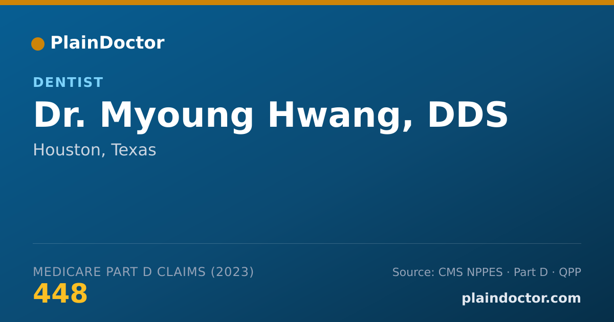 Shareable card for Myoung Hwang, DDS - Dentist, Houston, TX