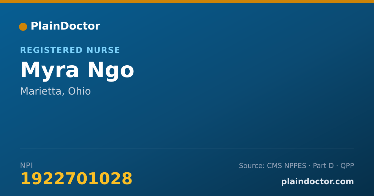 Shareable card for Myra Ngo - Registered Nurse, Marietta, OH