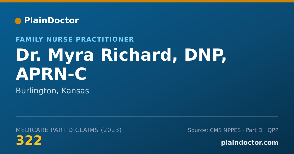Shareable card for Myra Richard, DNP, APRN-C - Family Nurse Practitioner, Burlington, KS