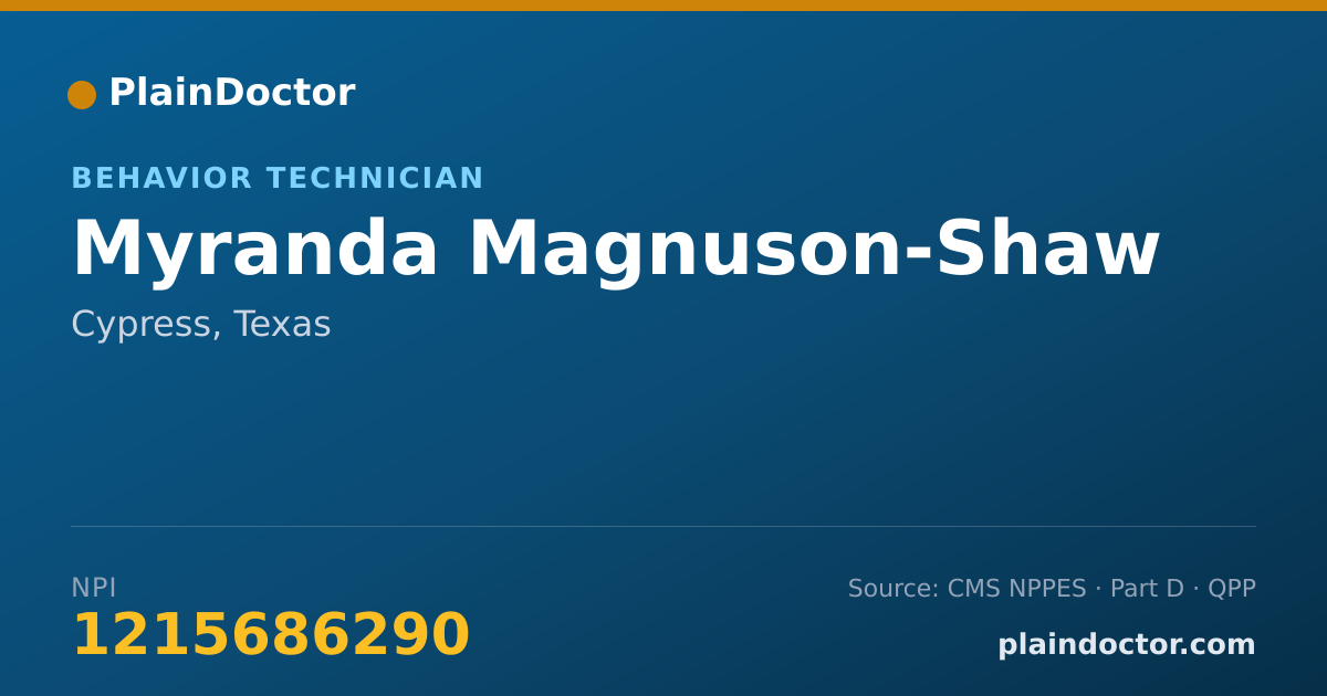 Shareable card for Myranda Magnuson-Shaw - Behavior Technician, Cypress, TX
