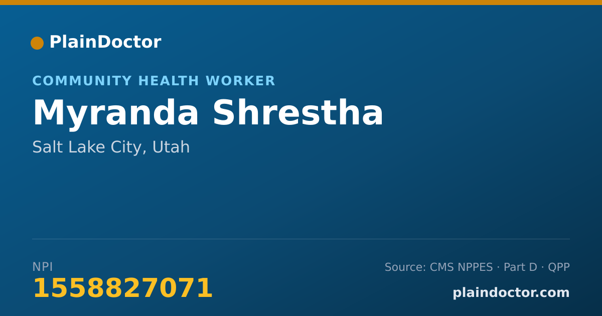 Shareable card for Myranda Shrestha - Community Health Worker, Salt Lake City, UT