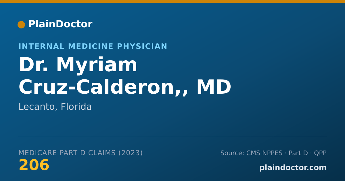 Shareable card for Myriam Cruz-Calderon,, MD - Internal Medicine Physician, Lecanto, FL