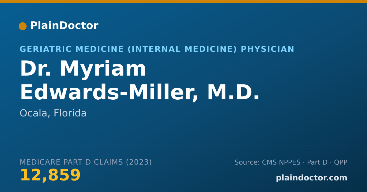 Shareable card for Myriam Edwards-Miller, M.D. - Geriatric Medicine (Internal Medicine) Physician, Ocala, FL