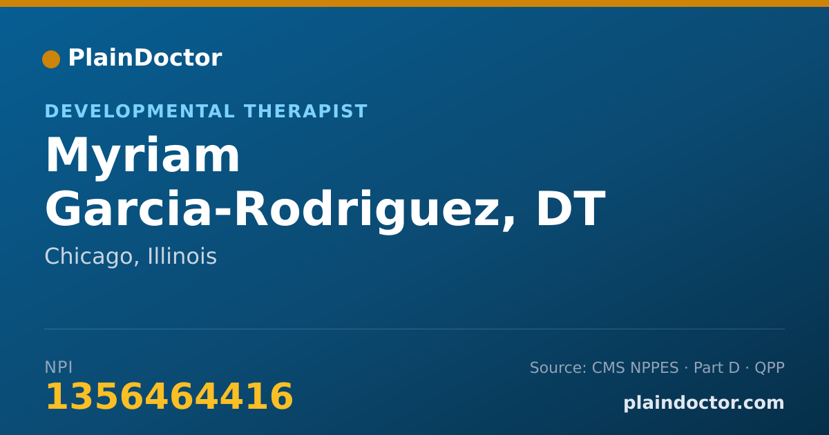 Shareable card for Myriam Garcia-Rodriguez, DT - Developmental Therapist, Chicago, IL