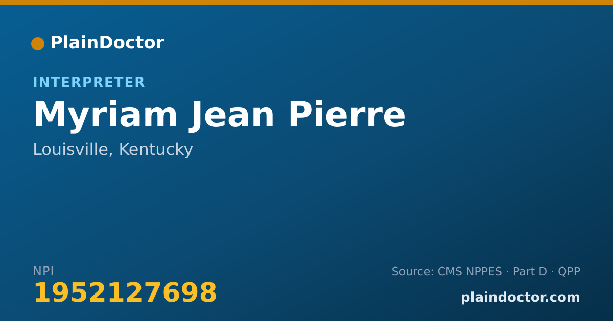 Shareable card for Myriam Jean Pierre - Interpreter, Louisville, KY