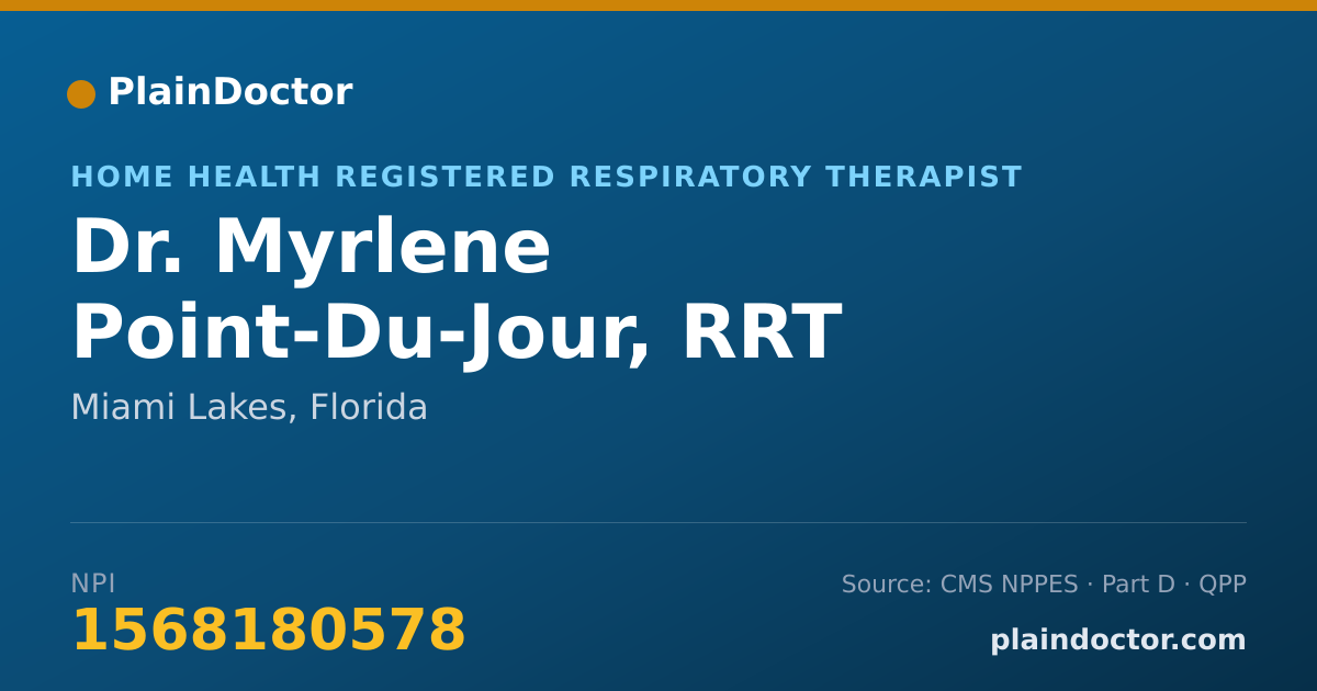 Shareable card for Myrlene Point-Du-Jour, RRT - Home Health Registered Respiratory Therapist, Miami Lakes, FL