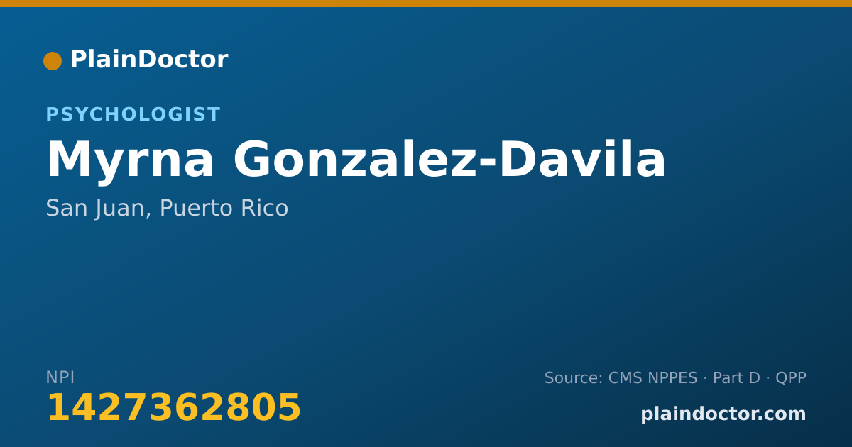 Shareable card for Myrna Gonzalez-Davila - Psychologist, San Juan, PR