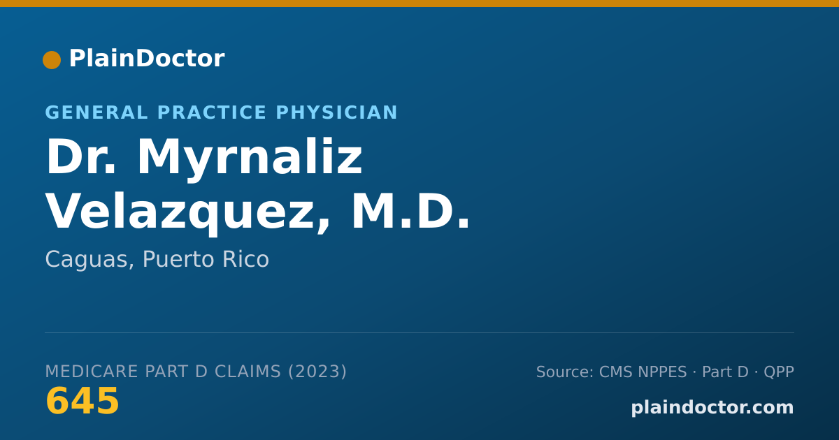Shareable card for Myrnaliz Velazquez, M.D. - General Practice Physician, Caguas, PR