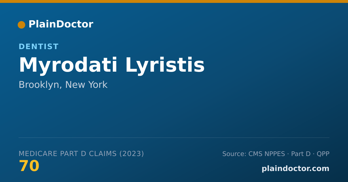 Shareable card for Myrodati Lyristis - Dentist, Brooklyn, NY