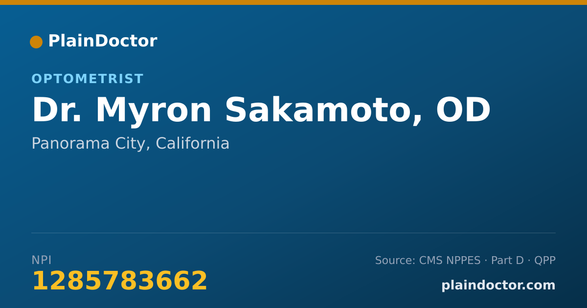 Shareable card for Myron Sakamoto, OD - Optometrist, Panorama City, CA