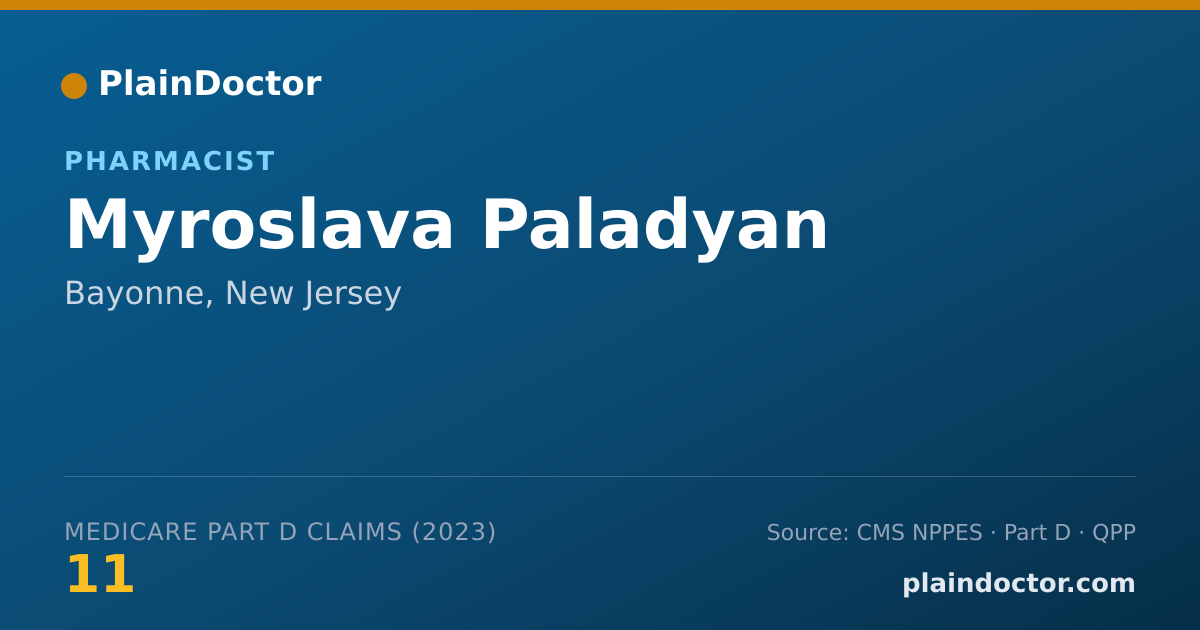 Shareable card for Myroslava Paladyan - Pharmacist, Bayonne, NJ